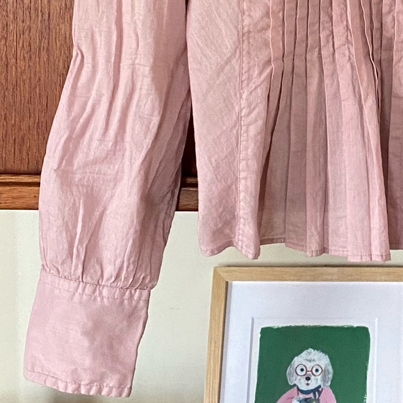 Anthropologie Odille pinkish/lavender shirt. Pleated in front and middle back. - Picture 10 of 13